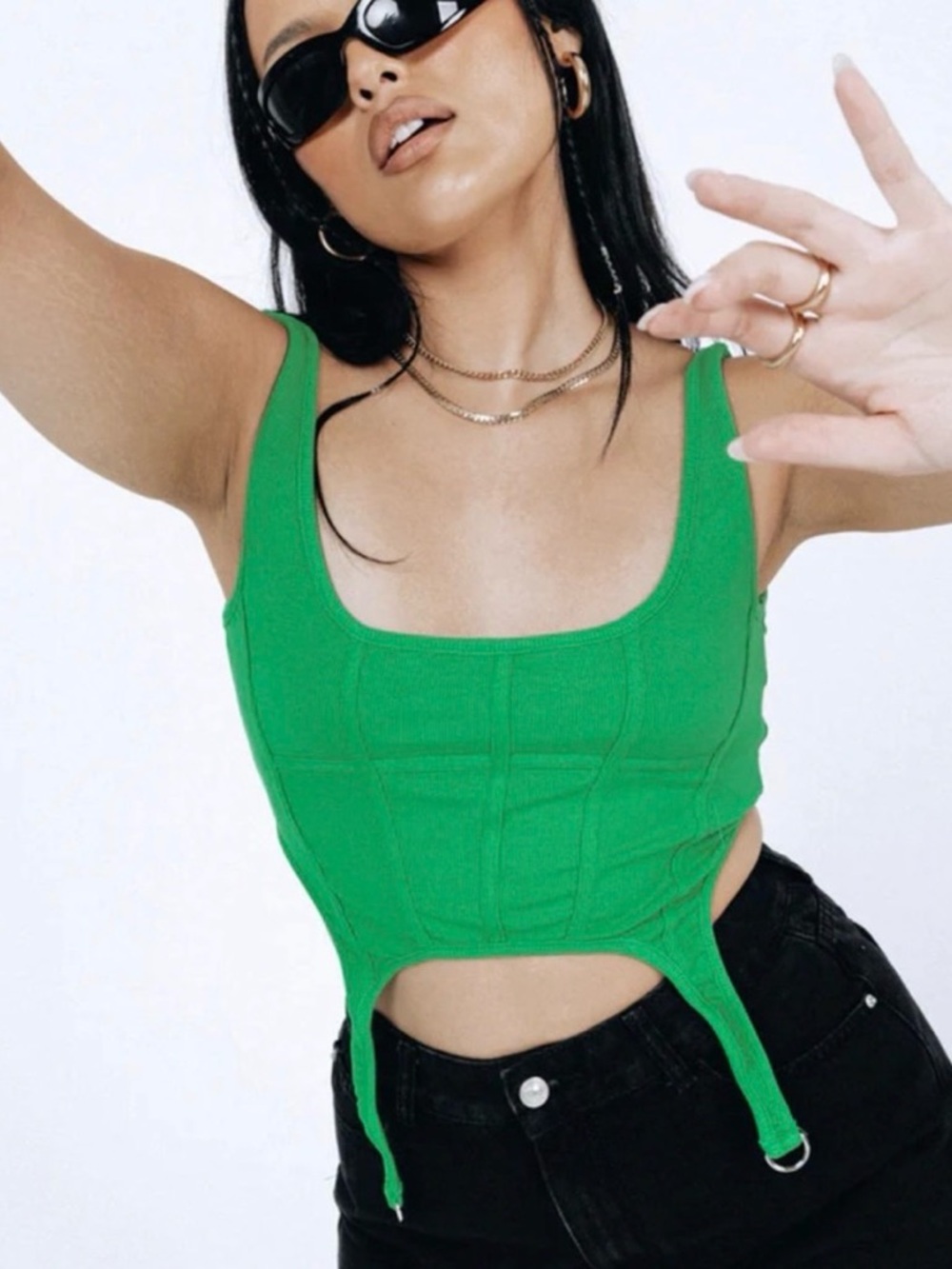 Princess Polly Green Corset Top size 6 NWT